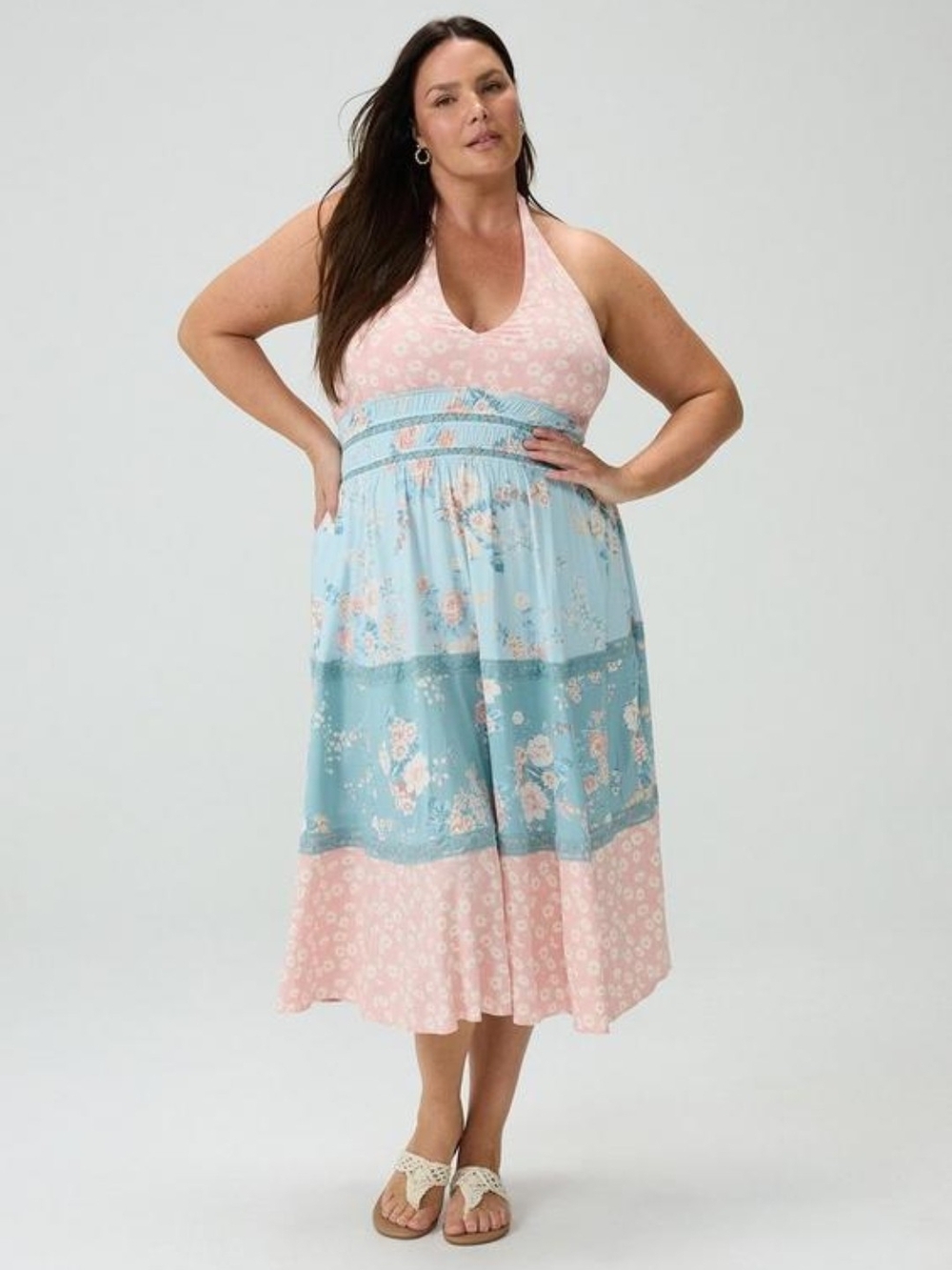 Torrid Halter Tea Length Sundress Size 0X (L,12)